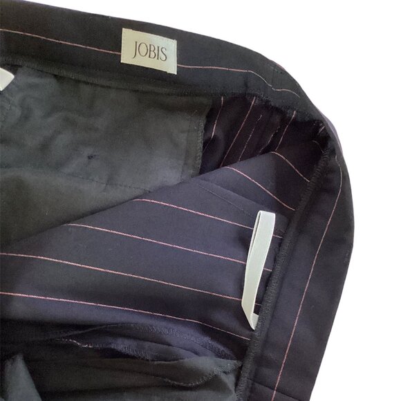 VINTAGE Jobis 2-piece Pinstriped Navy/Pink Pant Suit - Size EU38 - Picture 14 of 16